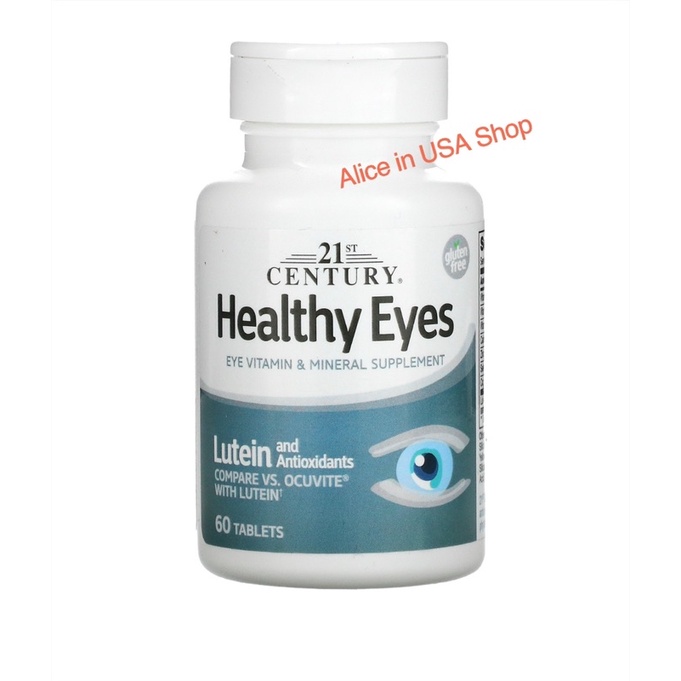 วิตามินและแร่ธาตุเสริมอาหารสำหรับดวงตา 21st Century, Healthy Eyes, Lutein and Antioxidants, 60 Tablets