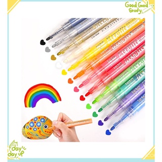 ปากกามาร์กเกอร์ อะคริลิค 12 สี สําหรับวาดภาพ หิน แก้ว เซรามิค ไม้ ผ้าใบ แก้ว DIY อุปกรณ์งานฝีมือ SJ7415