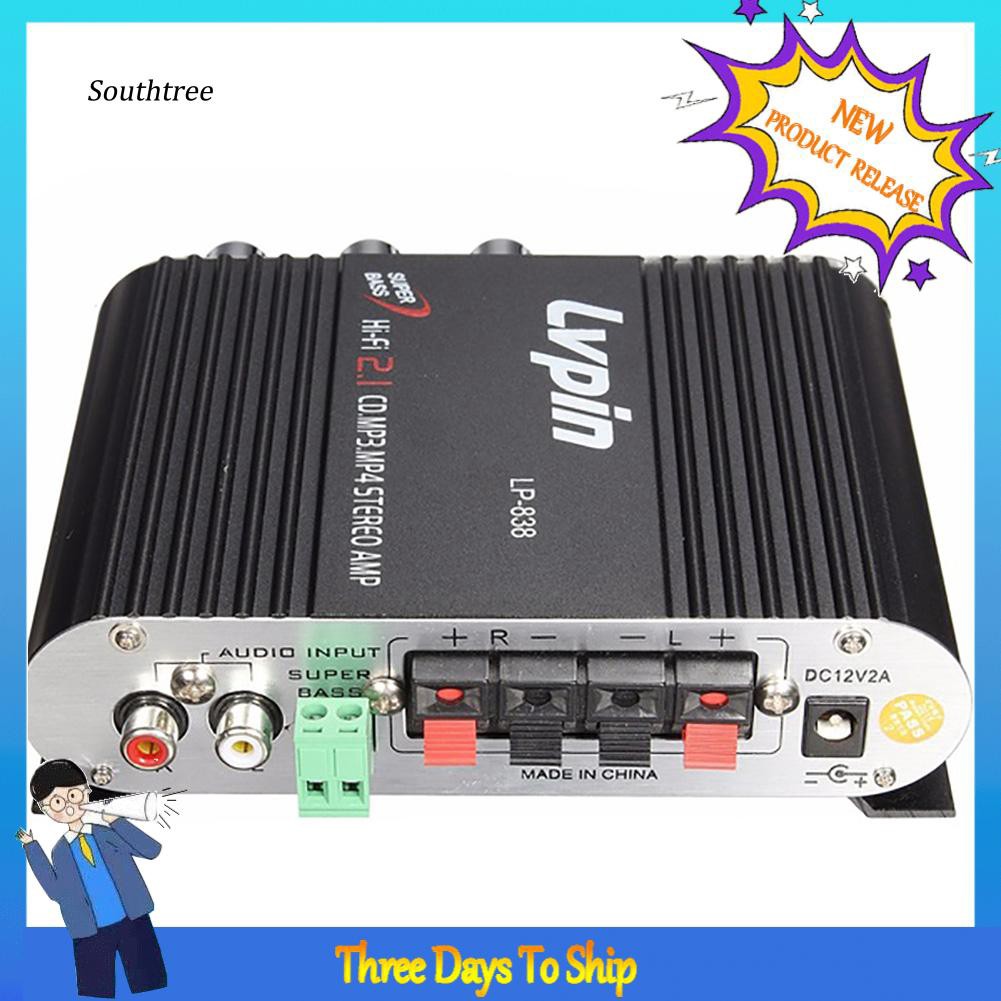 LYY_Lvpin838 12V Super Bass HiFi CD MP3 MP4 รถวิทยุ 2.1 ช่องเครื่องขยายเสียงสเตอริโอ