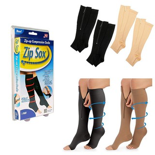 ถุงเท้าซิปล็อกบำรุงต้นขา Zip Sox Zipper Compression-21Jun-J1