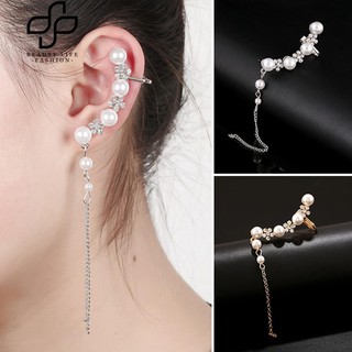 Rhinestone Snowflake Faux ต่างหูพู่หู Ear Clip ผู้หญิง