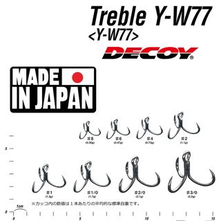 เบ็ดสามทาง Decoy Y-W77 แบบขายเป็นตัว ทางเล็บเหยี่ยว MADE IN JAPAN