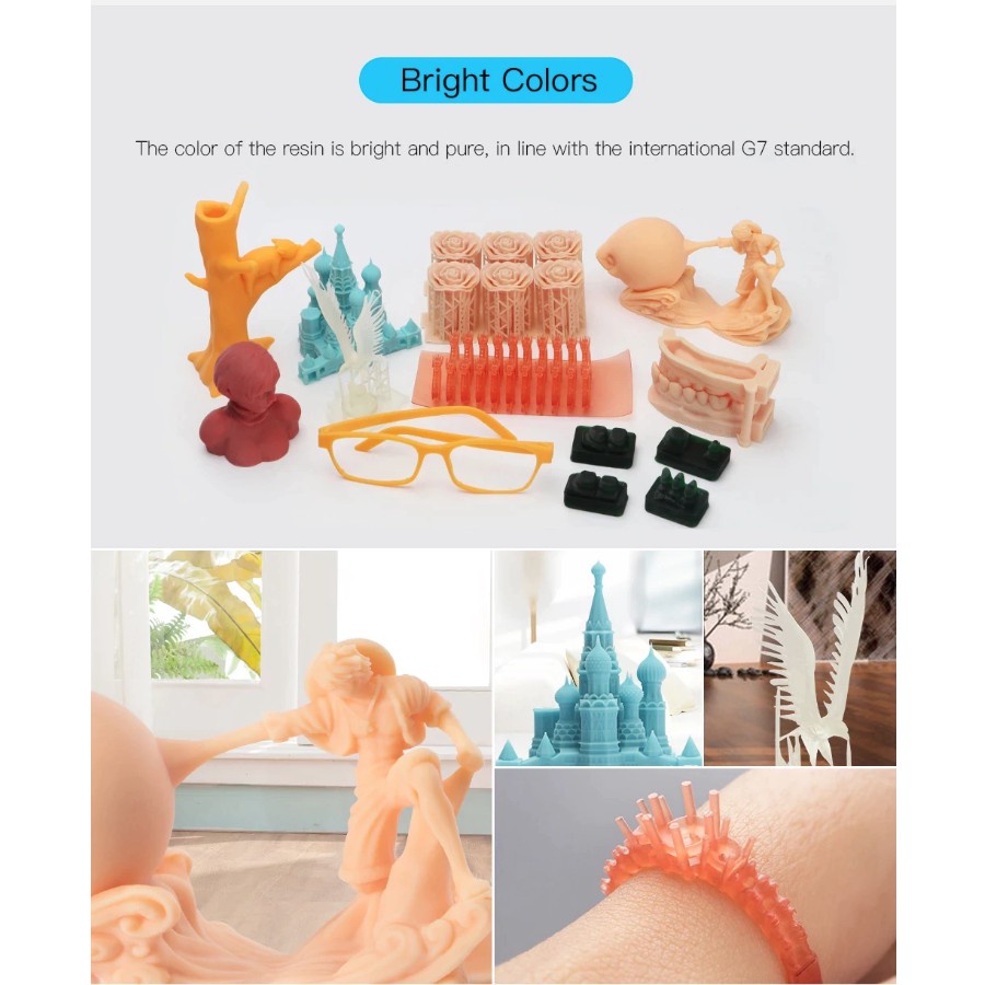 Resin Anycubic UV เรซิ่น สีเทา สำหรับเครื่องพิมพ์สามมิติขนาด 1000 ML  แข็งเร็ว 405UV เรซิ่นวัสดุการพิมพ์สำหรับ3DPrinter
