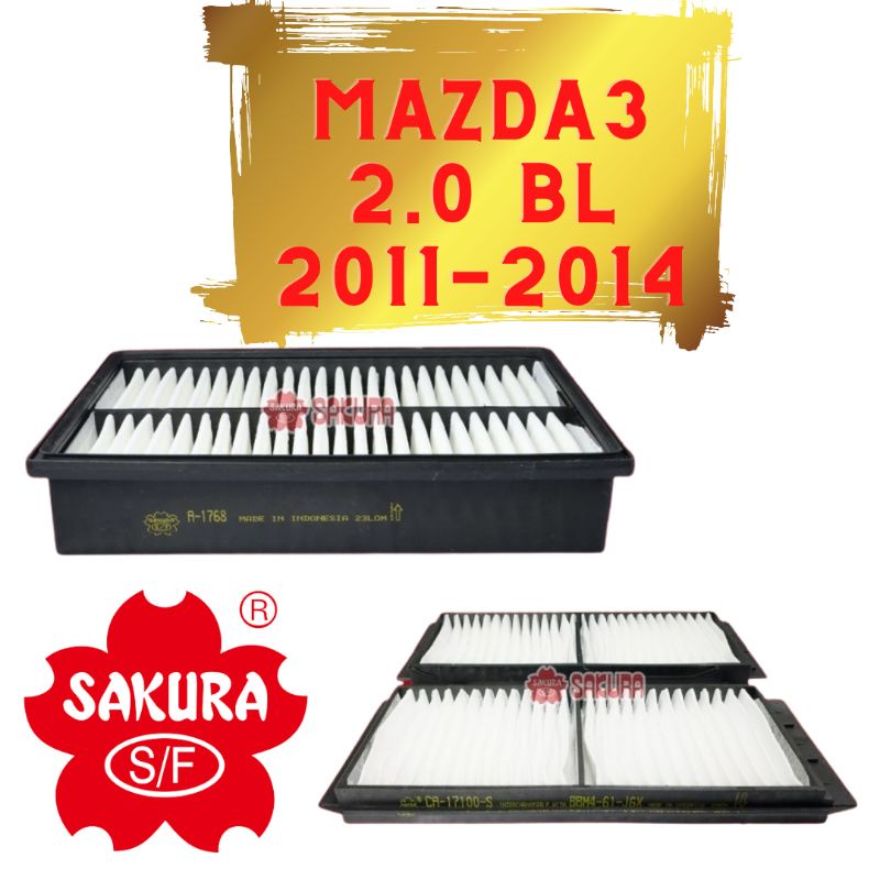 !! สุดโปรชุดคุ้ม Mazda3 BL 2.0 2011-2014 แพ็คคู่ กรองอากาศ+กรองแอร์ !!