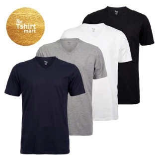 Tshirtmart เสื้อยืด คอวี สีขาว สีดำ ผ้าฝ้าย100% - SV