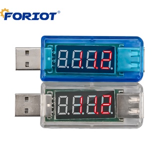 Foriot เครื่องทดสอบแรงดันไฟฟ้า โวลต์มิเตอร์ USB DC3.3-7.5V 0A-3A