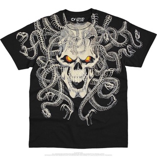 SLUM LTD - Liquid Blue Medusa Tee Black