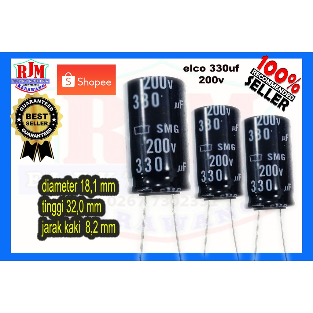 Elco 330uf 200v ของแท้ มี