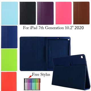 เคสหนัง PU ฝาพับ พร้อมขาตั้ง สําหรับ iPad 7th 8th 9th Generation 10.2 นิ้ว 2020 2019 2021