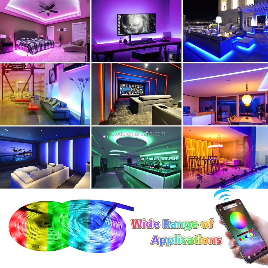 ไฟLEDแต่งห้อง ไฟRGB **รุ่นกันน้ำ** ไฟเส้นแต่งห้อง เปลี่ยนสีได้ ยาว5เมตร SMD 2835/5050 รีโมทเปลี่ยนสี ราคา ถูกที่สุด ดีลบีเคเค แกลเลอรีภาพที่ 6