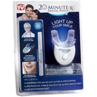 ราคาฟอกฟัน ฟอกฟันขาว **ของแท้ 100% เจลแท้ อุปกรณ์ฟอกสีฟัน เครื่องฟอกสีฟันขาวพร้อมเจล 20 MINUTE DENTAL WHITE