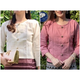 เสื้อพื้นเมือง กาสอลอง ขาว-กะปิ