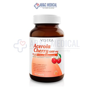 Vistra  Acerola Cherry 1000mg 100 เม็ด วิตามินซี วิตามินบำรุงผิว วิสทร้า  exp .10/05/23