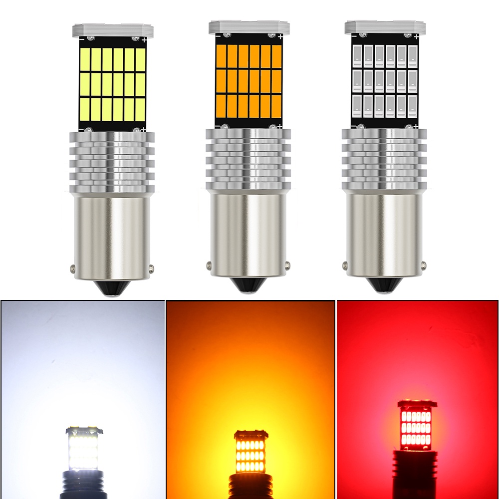หลอดไฟเลี้ยวรถยนต์ 1156 BA15S P21W 1157 BAY15D P21/5W LED Canbus 4014 45SMD 6000K สีขาว 1 ชิ้น