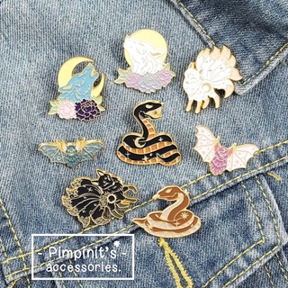 🇹🇭 พร้อมส่ง : 🦊🐍🦇 เข็มกลัดเซ็ทสุนัขจิ้งจอก, งูและค้างคาว | Fox, Snake &amp; Bat Enamel Brooch Pin Set.