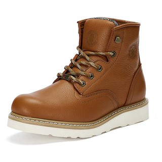 รองเท้า ROCKROOSTER Mens Safety Water Resistant Tan Leather Wedge Work Boots with Vibram® Outsole VAP615