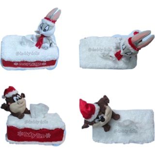 หุ้มกล่องทิชชู่ Taz แทส &amp; Bugs Bunny บั๊กส์บันนี่ Baby ชุด Santa Claus 10นิ้ว Christmas คริสต์มาส Looney Tunes