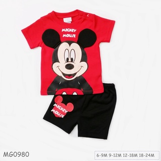 ใส่โค้ด 4SMPVLG7 ลดทันที 10% ชุดเด็กเสื้อแขนสั้น พร้อมกางเกง ลาย มิกกี้ Mickey