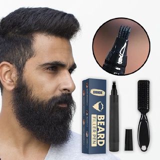 Crazyi Waterproof 4 Fork Tips Beard Filler Pen Shaping with Styling Brush