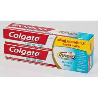 The Best!! คอลเกต โททอล  ยาสีฟัน แอ็ดวานเฟรช แพ็คคู่ ขนาด 150กรัม/หลอด 2หลอดColgate Total Advance จัดส่งเร็ว🚛💨