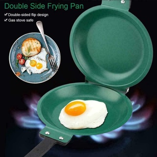 ☈✳๑Double-sided Frying Pan Non-Stick Barbecue Cookware Kitchen Tools