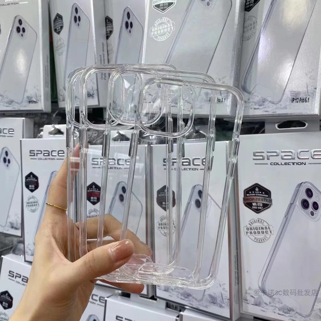 SPACE เคสใสกันกระแทก สำหรับ i12 Pro max i11 7Plus 8Plus xr xs max i7  i13 Pro max 14 PRO MAX 14Pro 1