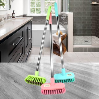   แปรงขัดห้องน้ำ แปรงขัดพื้น ด้ามสแตนเลส คละสี รุ่น mop-duster-plastic-stainless-steel-05a-tissue