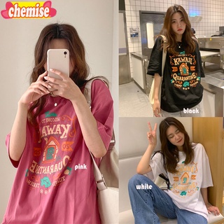 เสื้อยืดผ้าฝ้ายแขนสั้นChemisegrace✨พร้อมส่ง✨เสื้อยืดผู้หญิง ไซส์ใหญ่ลายการ์ตูน แขนสั้น oversize เสื้อผ้าวัยรุ่นแฟชั่น xx