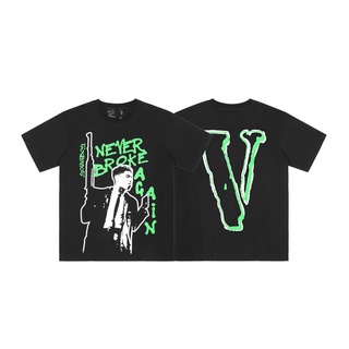 [S-5XL]เสื้อยืดแขนสั้น ผ้าฝ้าย พิมพ์ลายตัวอักษร VLONE แฟชั่นคู่รัก สไตล์คลาสสิก สําหรับผู้ชาย และผู้หญิง