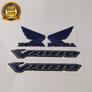 โลโก้ตราสัญลักษณ์โลโก้ Honda VARIO ปีกคาร์บอน สีฟ้า คุณภาพดี