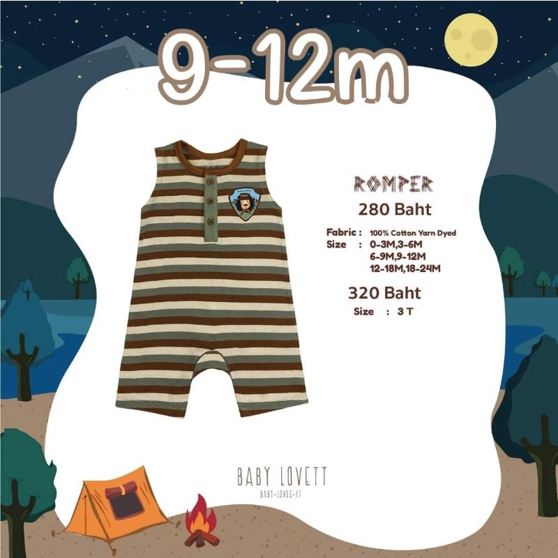 Babylovett คอล The Camper (Romper No.28) 9-12m 