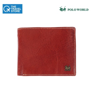 POLO WORLD Genuine Leather Wallet AL-11573 TAN กระเป๋าสตางค์โปโลเวิล์ด ผู้ชาย สุภาพบุรุษ นักธุรกิจ แฟชั่น เป็นทางการ