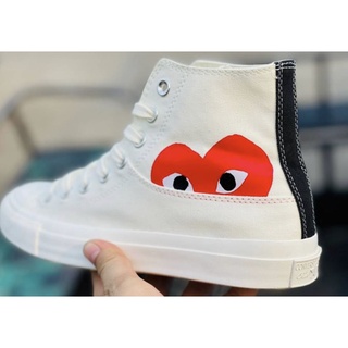 พร้อมส่ง!คอนเวิร์สหัวใจ❤️รองเท้าผ้าใบหุ้มส้นสีขาว Comme des Garçons PLAY x Converse Chuck Taylor-Collection 2022 แท้100%