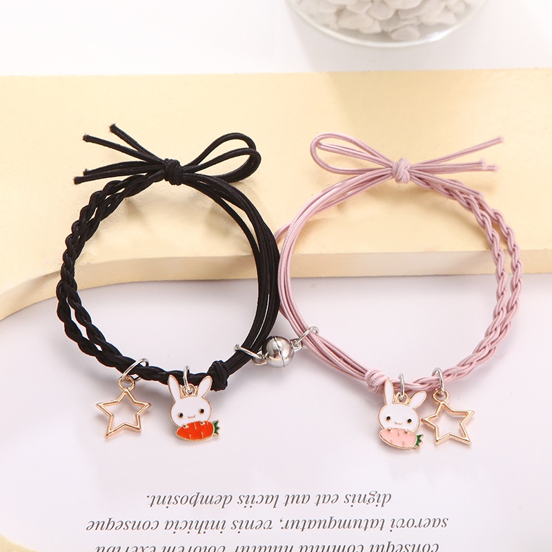 2 ชิ้น / เซต การ์ตูน แม่เหล็ก ดึงดูด สร้อยข้อมือ เสน่ห์ ปรับได้ คู่รัก สร้อยข้อมือ สําหรับเพื่อน คนรัก เครื่องประดับ แสดง ของขวัญ