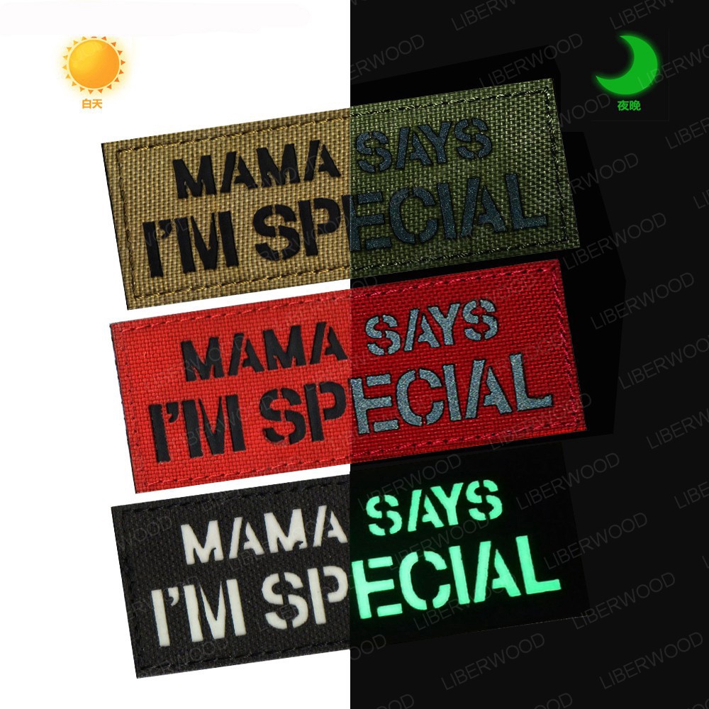 mama says i ' m สติกเกอร์สะท้อนแสงตกแต่งเสื้อผ้า