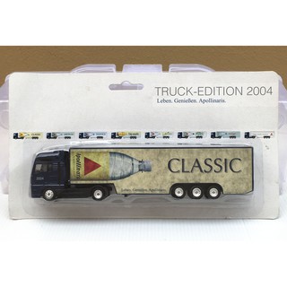 1/87 Trailer Ad Truck หัวลากสีน้ำเงิน รุ่น Man TGX โฆษณา Apollinaris (รถยาว 19 cm)