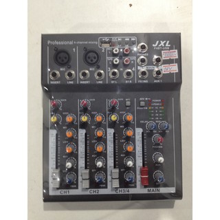 มิกเซอร์ เครื่องผสมสัญญาณเสียง Mixer JXL F4BT-USB 4 Channel USB BLUETOOTH Player Effect EQ 3 Band 4 Channel Power input