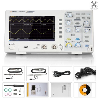 #Thper Owon SDS1102 เครื่องวัดออสซิลโลสโคปดิจิทัล หน้าจอ LCD 7 นิ้ว 2CH 100MHz 1GS/s