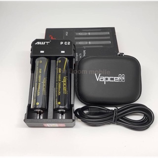 [ลด15% โค้ด PMB0103] เครื่องชาร์จAWT PC2+Vapcell INR18650 2000mAh 38A 2ก้อน