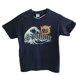 tshirtเสื้อยืดคอกลมฤดูร้อนเสื้อยืดลําลอง ผ้าฝ้าย 100% พิมพ์ลาย Sublime Wave สีกรมท่า สไตล์วินเทจ 2005Sto4XL