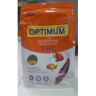 อาหารปลา ออพติมั่ม OPTIMUM 3 in 1 สีส้ม เร่งสี เร่งโต ป้องกันโรค ขนาด 400 กรัม