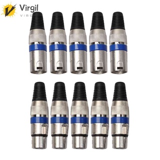 แจ็คเสียบไมโครโฟน XLR 3 Pin Female 5 คู่