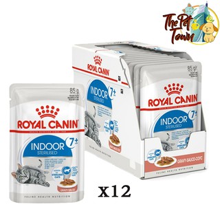 Royal Canin Indoor 7+ Pouch  อาหารเปียก แมวโต อายุ 7 ปีขึ้นไป เลี้ยงในบ้าน เกรวี่ 85 กรัมx12ซอง