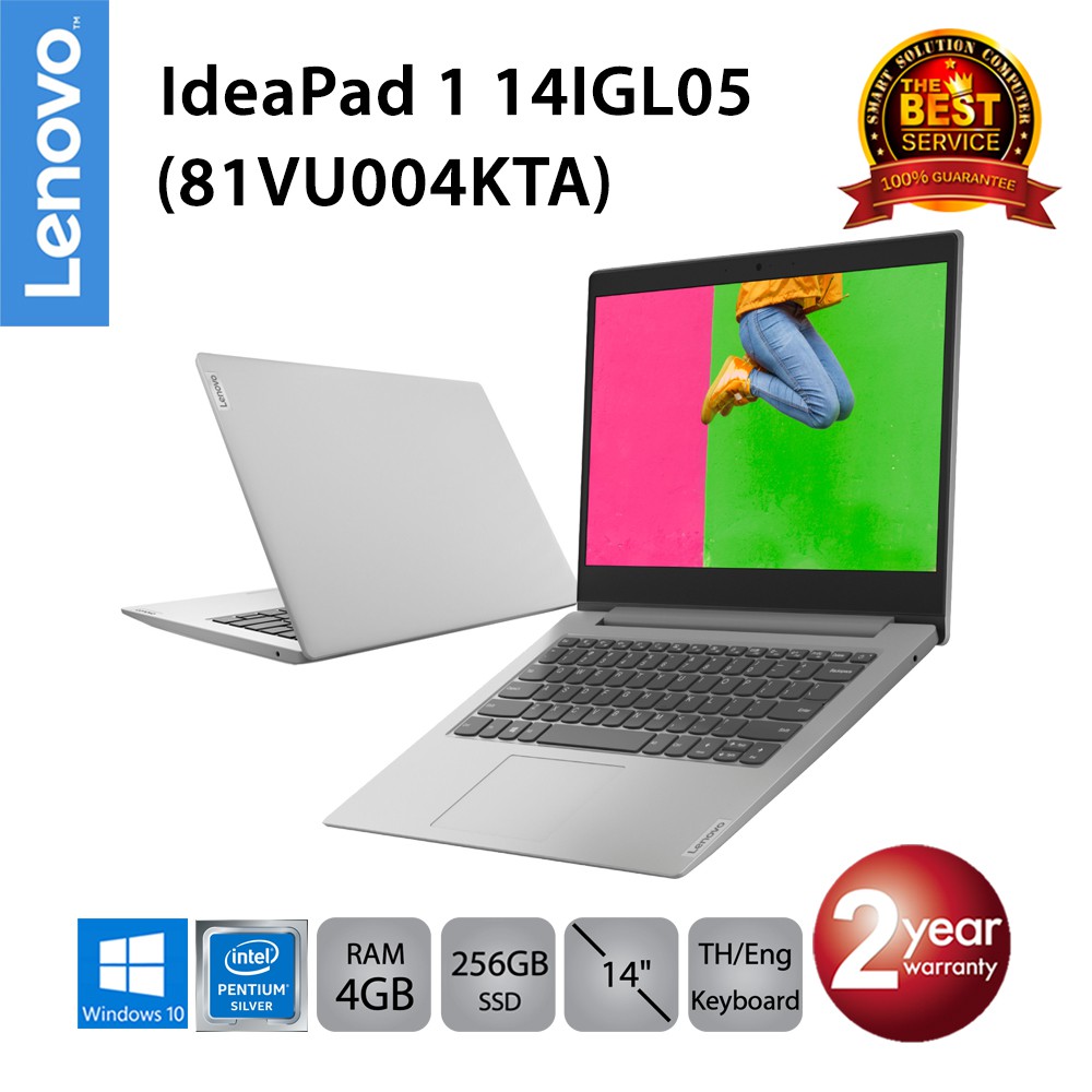 [โค้ด 6SEQSLDM ลด 7%*] Lenovo IdeaPad 1 14IGL05 (81VU004KTA) Intel Pentium N5030/4GB/256GB SSD/14.0/