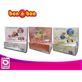 BON O BON บอนโอบอนลูกอมขนมหวานช็อกโกแลต 14-15กรัม ยกแพค 24ชิ้น