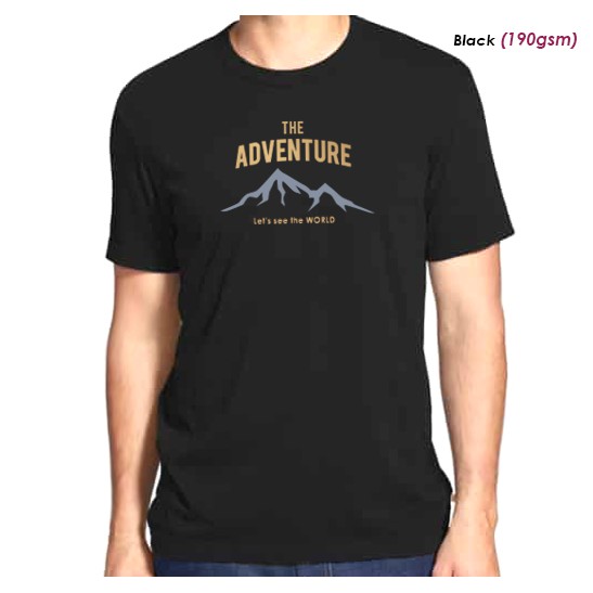 ผู้ชาย WOMEN FASHION TSHIRT - ADVENTURE (สีดํา)