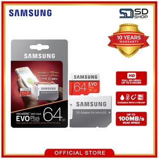 Samsung Class 10 Evo Plus MB-MC64D 64GB Micro SDXC Card (Red) with SD Adapter