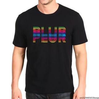 Kawaii Plur Rave Rainbow Music เสื้อยืดลําลองสําหรับผู้ชายแขนสั้นพิมพ์ลายกราฟฟิค