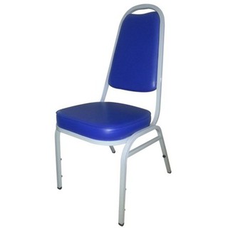 OK&amp;MShop เก้าอี้จัดเลี้ยง รุ่น Banquet Chair01Sโครงขาสีขาว-เบาะสีน้ำเงิน