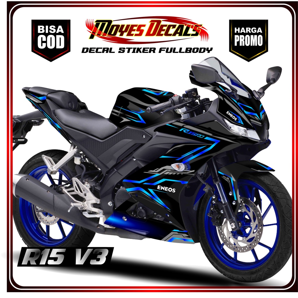 R15 V3 Full Motorcycle Decal Sticker - Body Matrix lin blue Fullbody Motorcycle Sticker R15 V3 Fullb